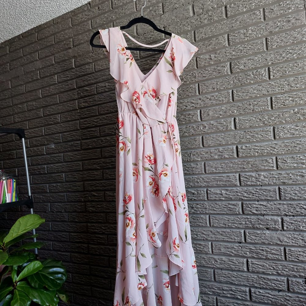 Floral Pink Dress from Sopran | High-Low Style | Size Medium - Picture 2 of 6